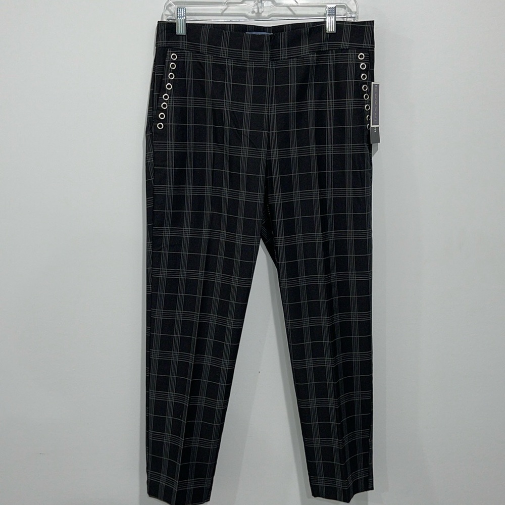Verve Blues stretch size 12 black gray plaid pants NEW ankle length